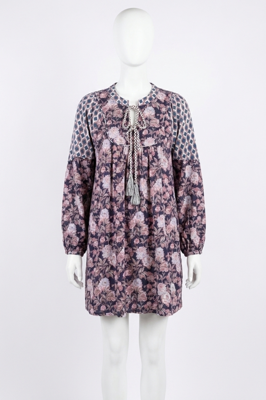 NEW &MERCI floral swing mini dress in eggplant